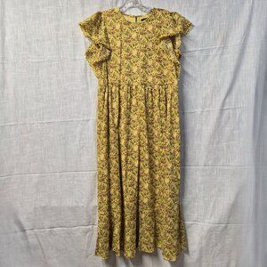 Ann Taylor Yellow Tropical Maxi Dress Size MP